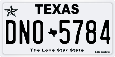 TX license plate DNO5784