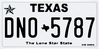 TX license plate DNO5787