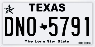 TX license plate DNO5791