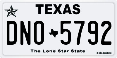 TX license plate DNO5792