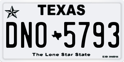 TX license plate DNO5793