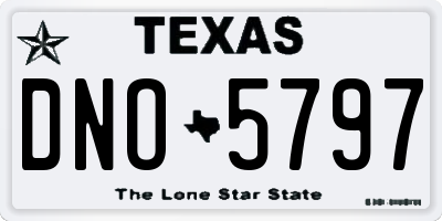 TX license plate DNO5797