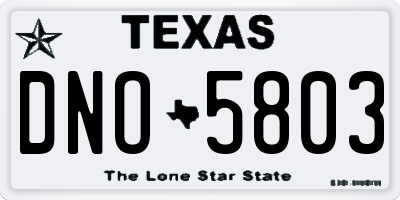 TX license plate DNO5803