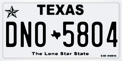 TX license plate DNO5804
