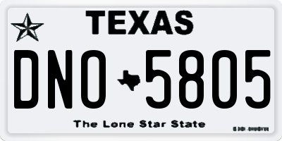 TX license plate DNO5805