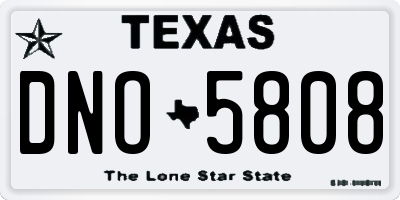 TX license plate DNO5808