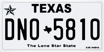 TX license plate DNO5810