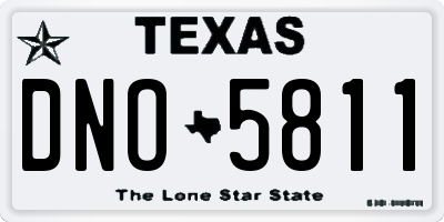 TX license plate DNO5811