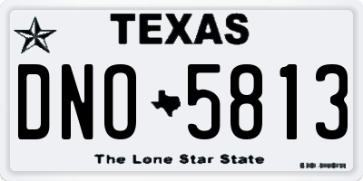 TX license plate DNO5813