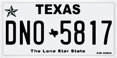 TX license plate DNO5817