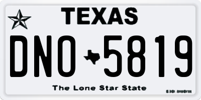 TX license plate DNO5819