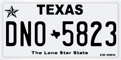 TX license plate DNO5823