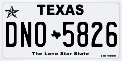 TX license plate DNO5826