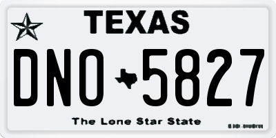 TX license plate DNO5827