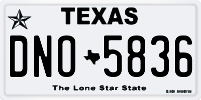 TX license plate DNO5836