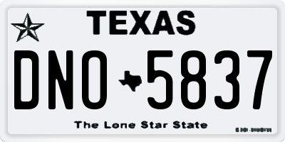 TX license plate DNO5837