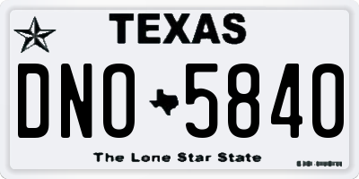 TX license plate DNO5840
