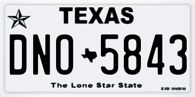 TX license plate DNO5843