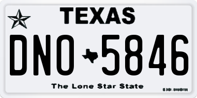 TX license plate DNO5846