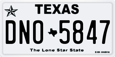 TX license plate DNO5847