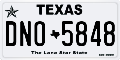 TX license plate DNO5848