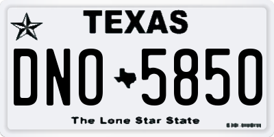 TX license plate DNO5850