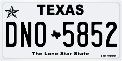 TX license plate DNO5852