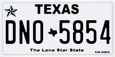 TX license plate DNO5854