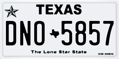 TX license plate DNO5857