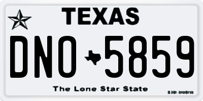 TX license plate DNO5859
