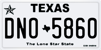 TX license plate DNO5860