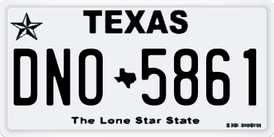 TX license plate DNO5861