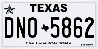 TX license plate DNO5862