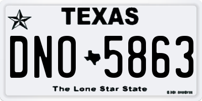 TX license plate DNO5863