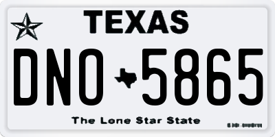TX license plate DNO5865