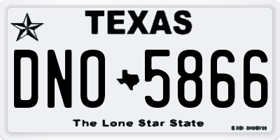 TX license plate DNO5866