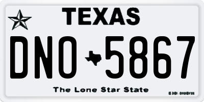 TX license plate DNO5867