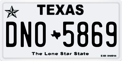 TX license plate DNO5869