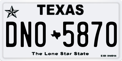 TX license plate DNO5870
