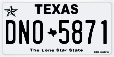 TX license plate DNO5871