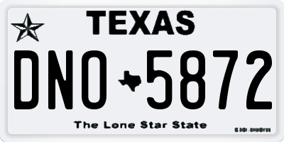 TX license plate DNO5872