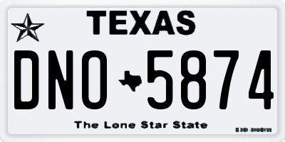 TX license plate DNO5874