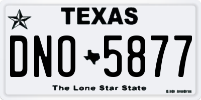 TX license plate DNO5877