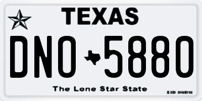 TX license plate DNO5880