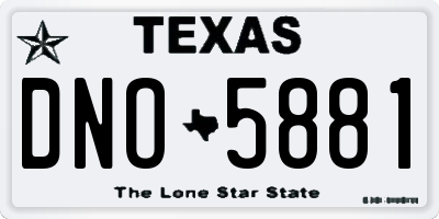 TX license plate DNO5881