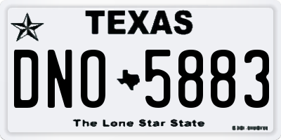 TX license plate DNO5883