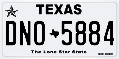 TX license plate DNO5884