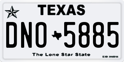 TX license plate DNO5885