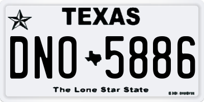 TX license plate DNO5886