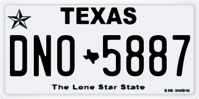 TX license plate DNO5887
